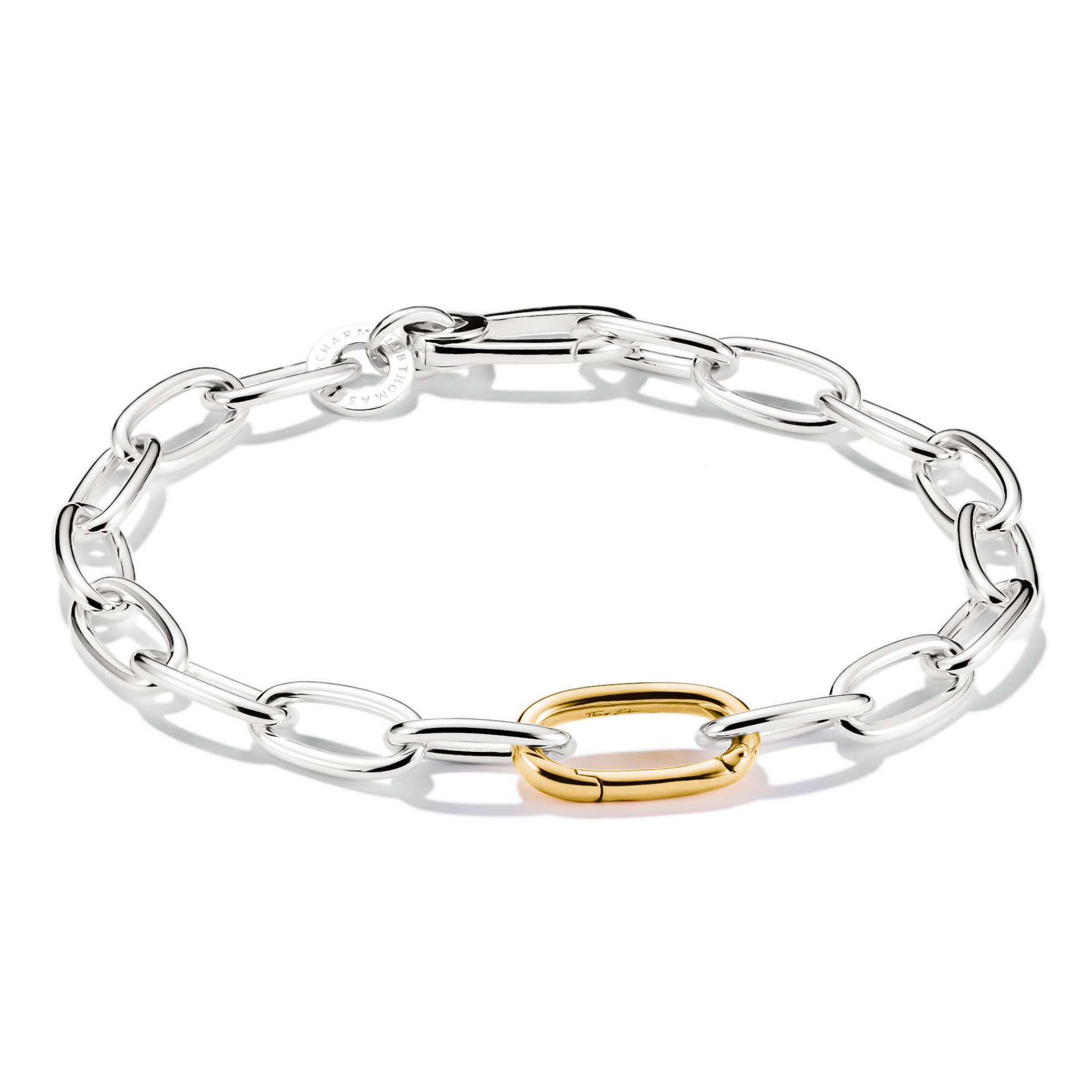 Thomas Sabo Charm-Armband Bicolor mit einem Connect Link Silber mehrfarbig C1204-413-7-L17 Thomas Sabo Charm-Armband Bicolor mit einem Connect Link Silber mehrfarbig C1204-413-7-L17 von Thomas Sabo