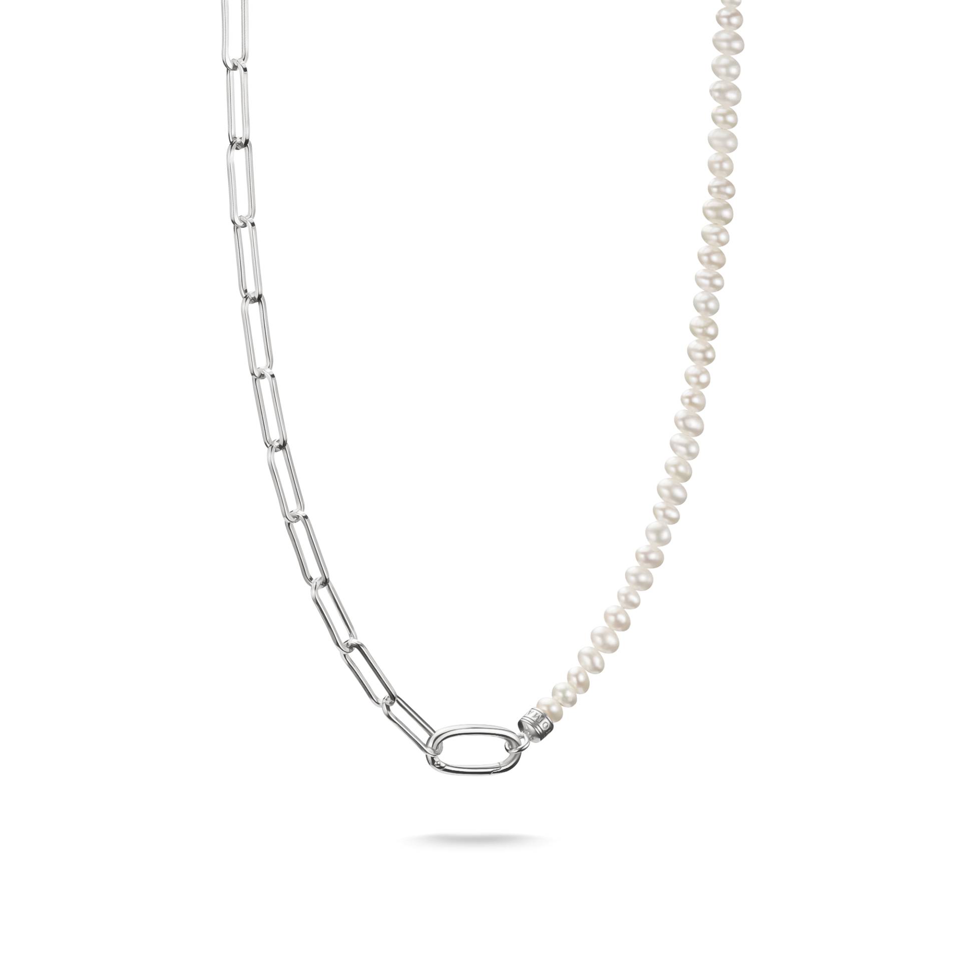 Thomas Sabo Charm-Kette Paperclip und Perlen mit einem Connect Link Silber weiß C1211-082-14-L45 von Thomas Sabo