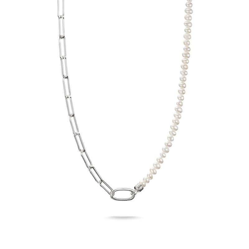 Thomas Sabo Charm-Kette Paperclip und Perlen mit einem Connect Link Silber weiß C1211-082-14-L45 von Thomas Sabo