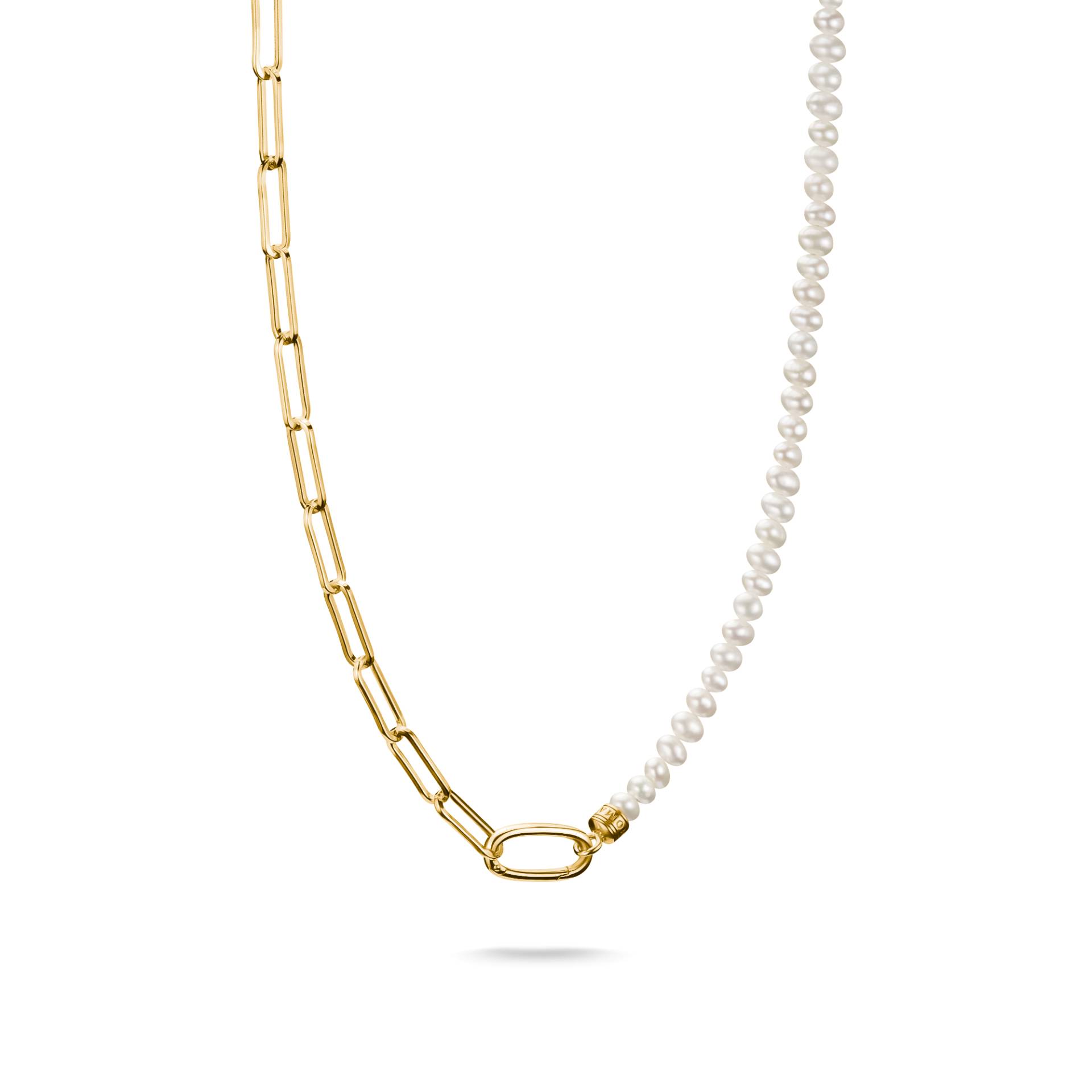 Thomas Sabo Charm-Kette Paperclip und Perlen mit einem Connect Link vergoldet weiß C1211-430-14-L45 Thomas Sabo Charm-Kette Paperclip und Perlen mit einem Connect Link vergoldet weiß C1211-430-14-L45 von Thomas Sabo