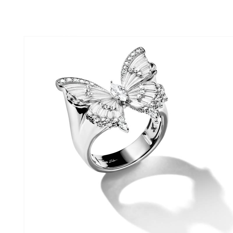 Thomas Sabo Cocktailring Schmetterling Butterfly Paradise mit Steinen Silber weiß TR2495-051-14-56 von Thomas Sabo
