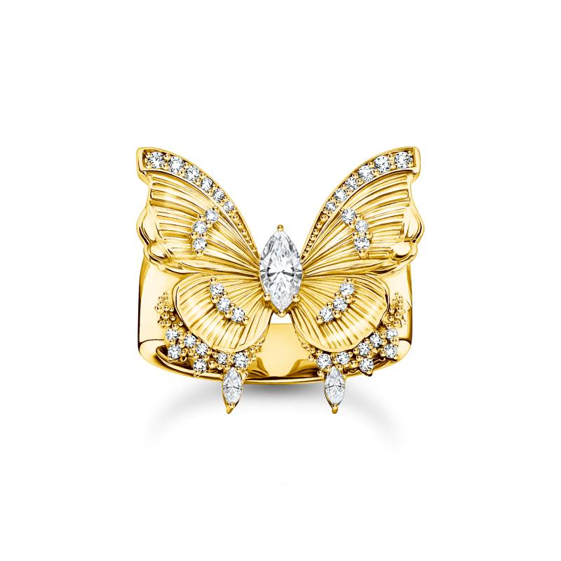 Thomas Sabo Cocktailring Schmetterling Butterfly Paradise mit Steinen vergoldet weiß TR2495-414-14-60 von Thomas Sabo