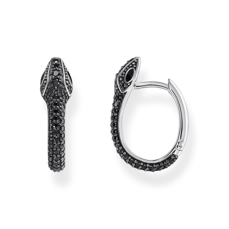 Thomas Sabo Creolen Schlange mit schwarzen Steinen Silber geschwärzt schwarz CR734-691-11 von Thomas Sabo