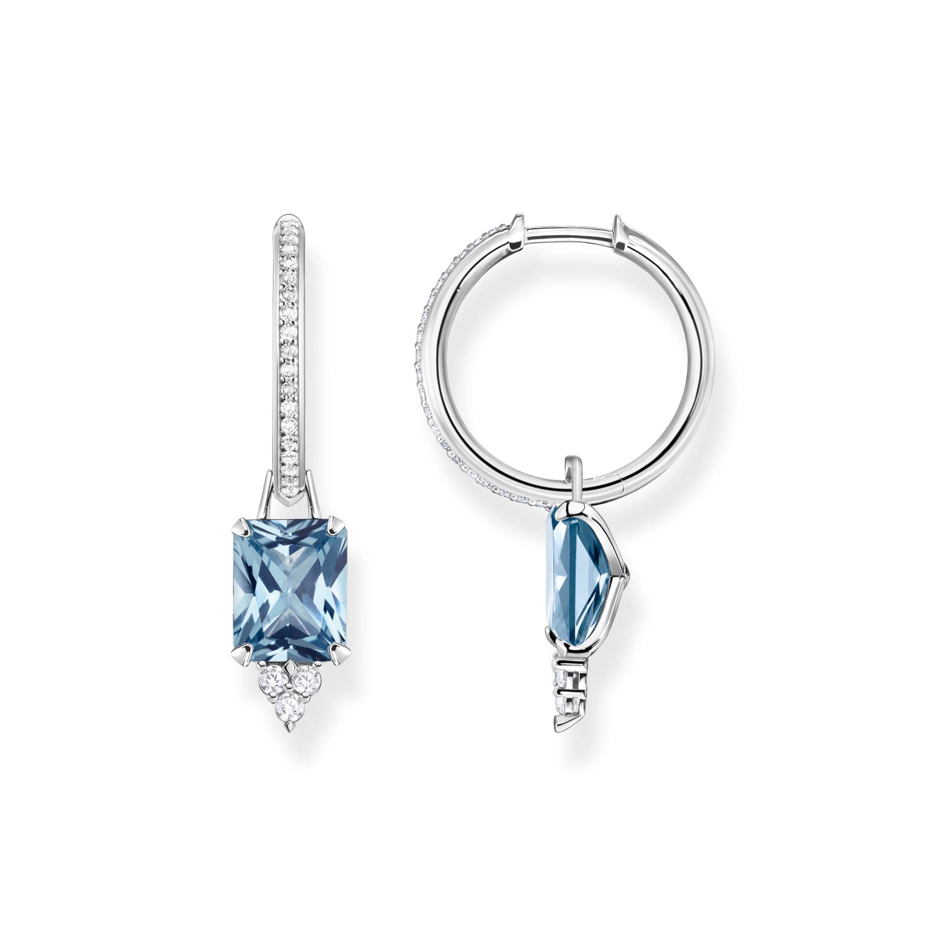 Thomas Sabo Creolen mit aqua und weißen Steinen Silber blau CR672-059-1 von Thomas Sabo