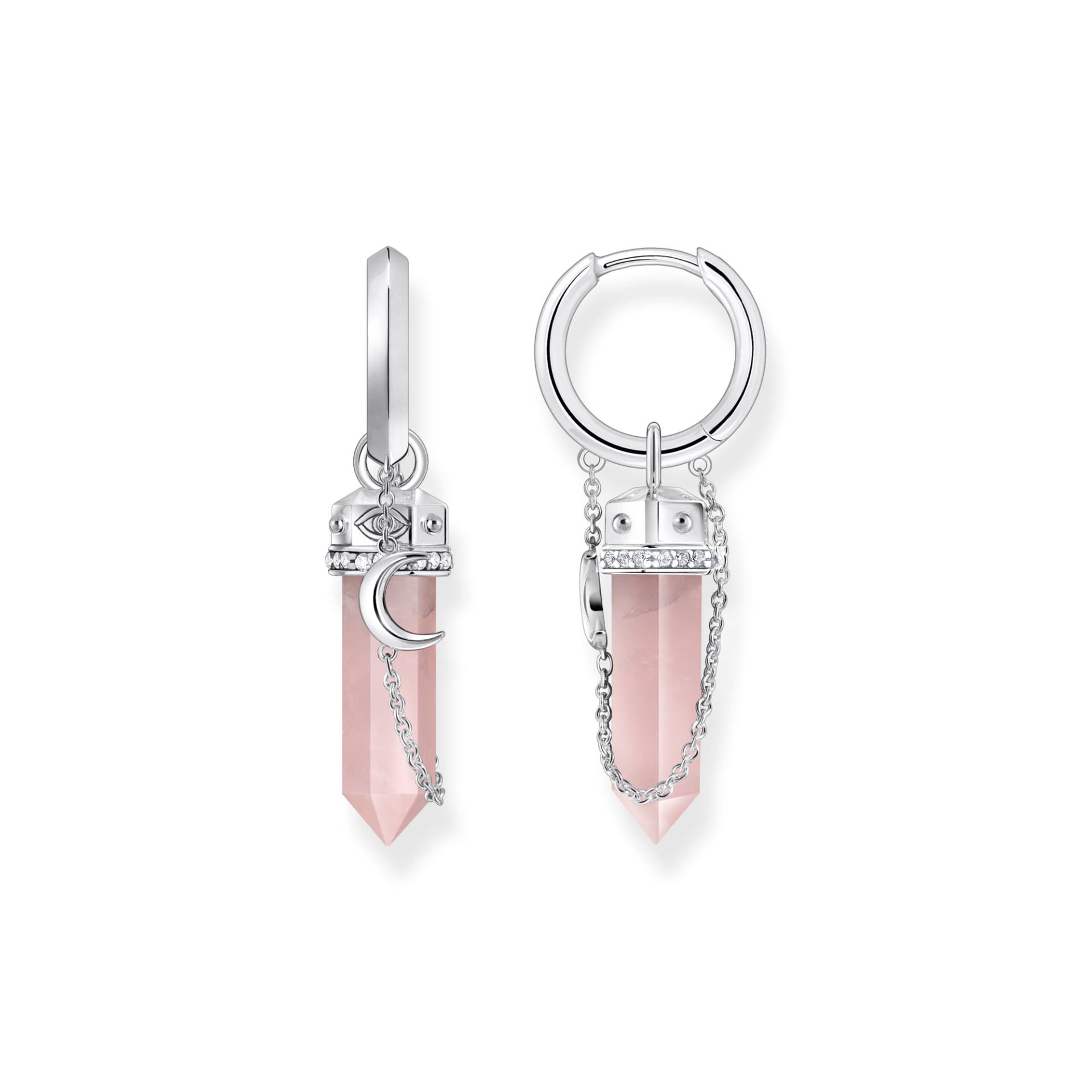 Thomas Sabo Creolen mit rosa Kristall Anhänger und Symbolen Silber pink CR722-643-9 von Thomas Sabo