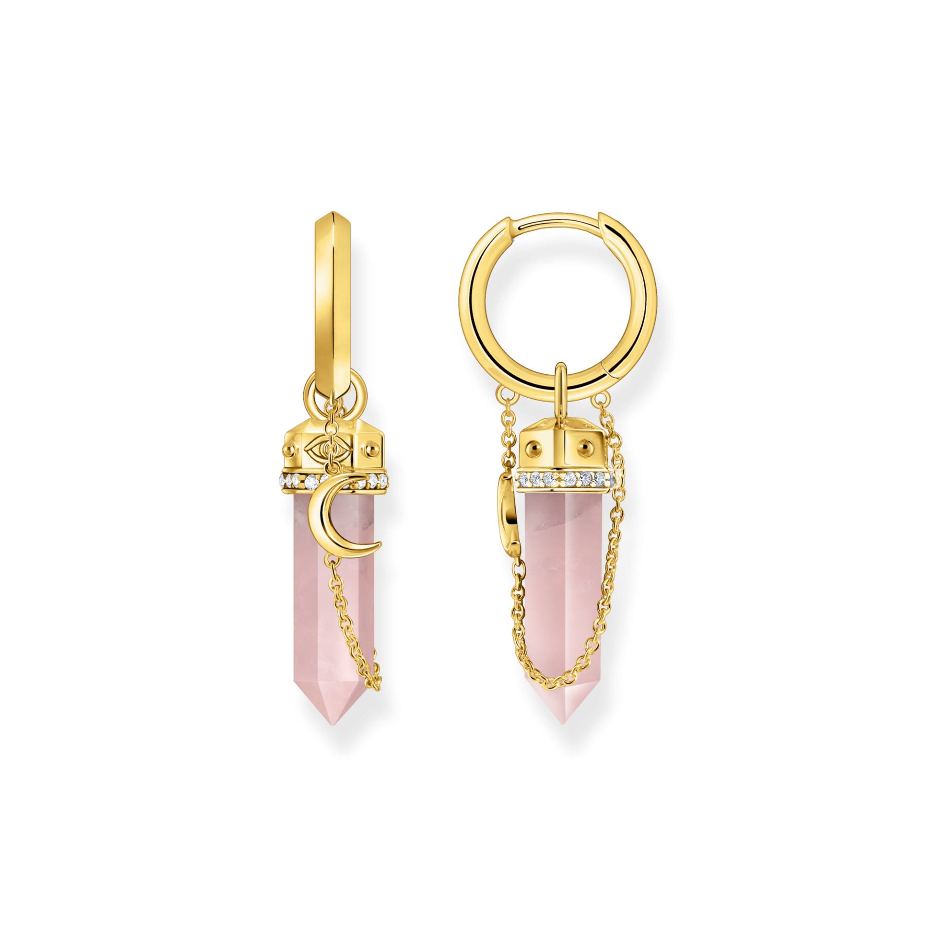 Thomas Sabo Creolen mit rosa Kristall Anhänger und Symbolen vergoldet pink CR722-414-9 von Thomas Sabo