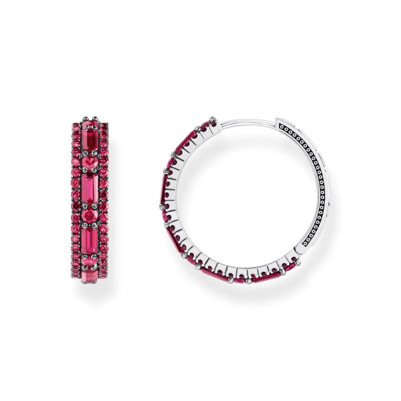 Thomas Sabo Creolen mit rubinroten Steinen Silber geschwärzt rot CR733-639-10 von Thomas Sabo