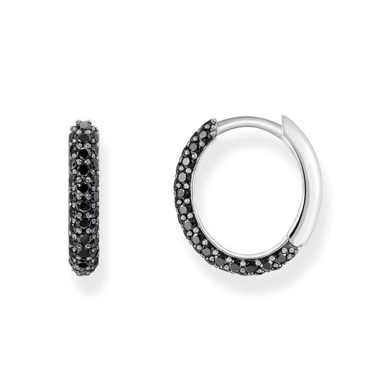 Thomas Sabo Creolen mit schwarzem Zirkonia-Pavé Silber geschwärzt schwarz CR730-643-11 von Thomas Sabo