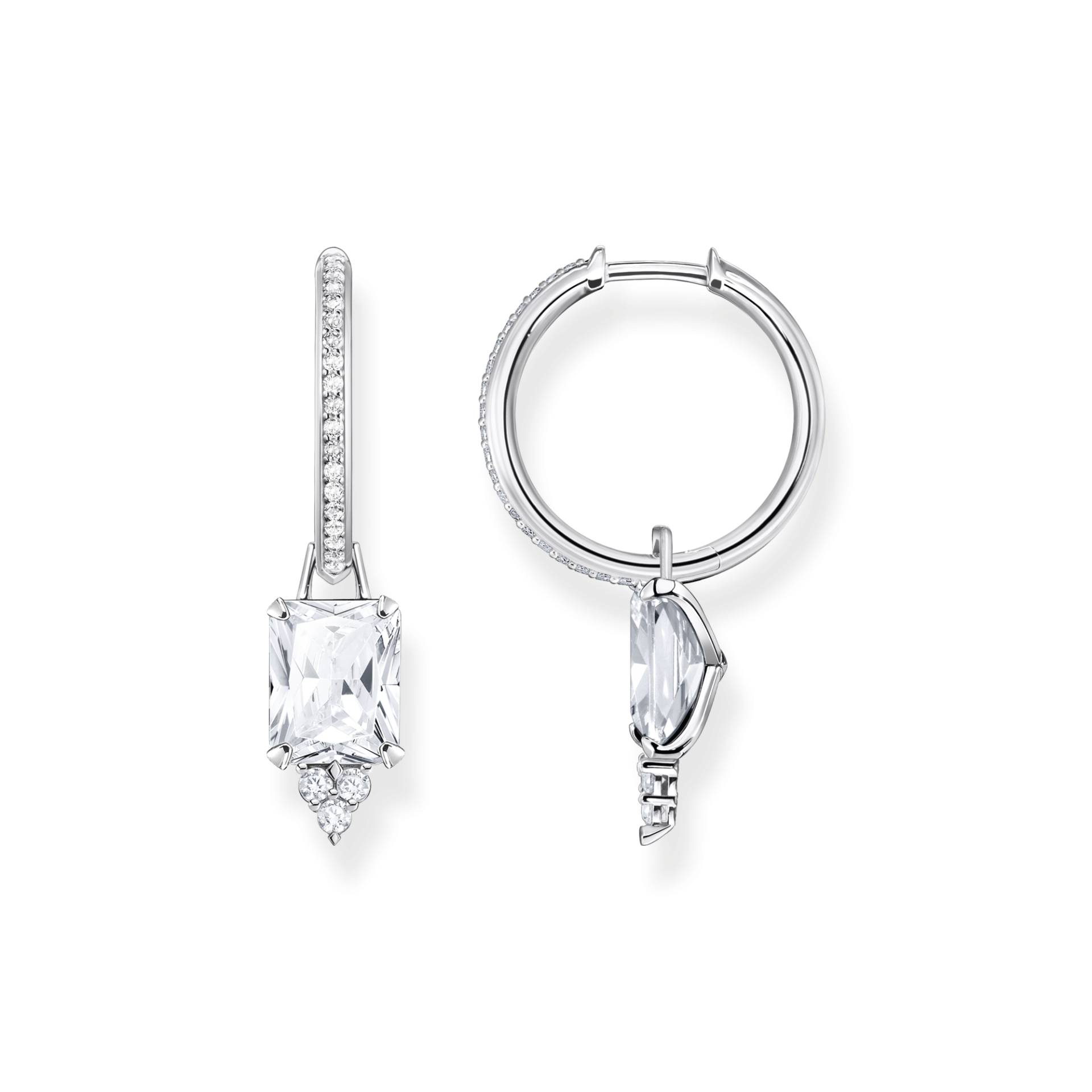 Thomas Sabo Creolen mit weißen Steinen Silber weiß CR672-051-14 von Thomas Sabo