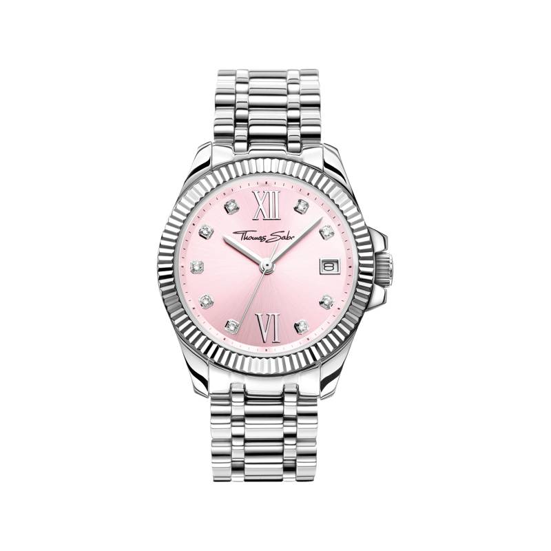 Thomas Sabo Damenuhr Divine Pink mit weißen Steinen silberfarben 204 WA0401-201-204-33 MM von Thomas Sabo