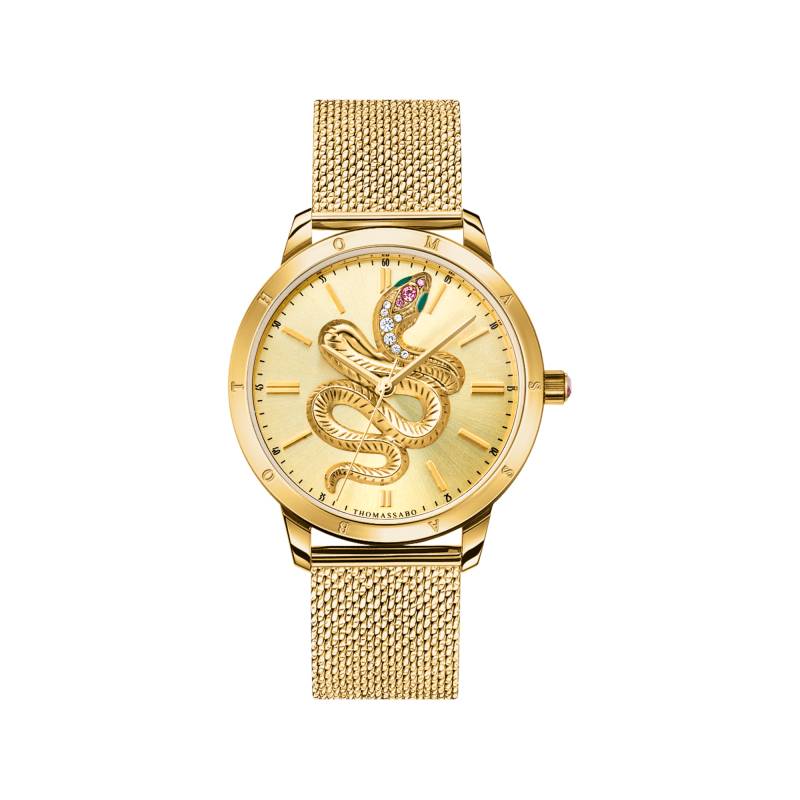 Thomas Sabo Damenuhr Schlange in 3D-Optik gold gelbgoldfarben WA0384-264-207-33 MM von Thomas Sabo