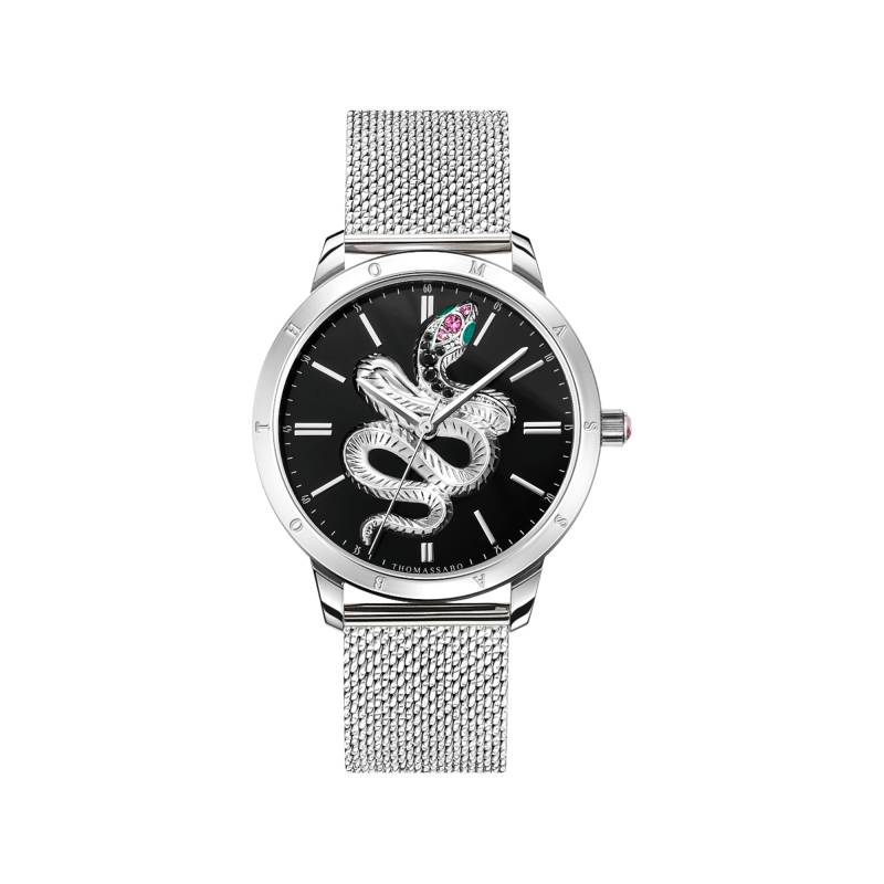 Thomas Sabo Damenuhr Schlange in 3D-Optik silberfarben schwarz WA0383-201-203-33 MM von Thomas Sabo