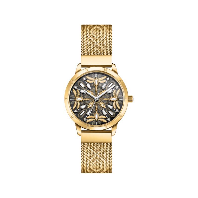 Thomas Sabo Damenuhr mit 33 mm, Libellen und Steinen goldfarben gelbgoldfarben WA0422-264-207-33 MM von Thomas Sabo