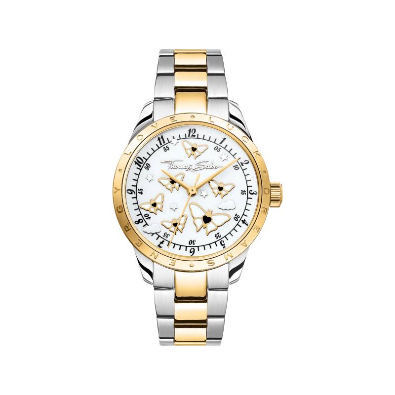 Thomas Sabo Damenuhr mit Schmetterlingen Bicolor weiß WA0433-291-202-34 MM von Thomas Sabo