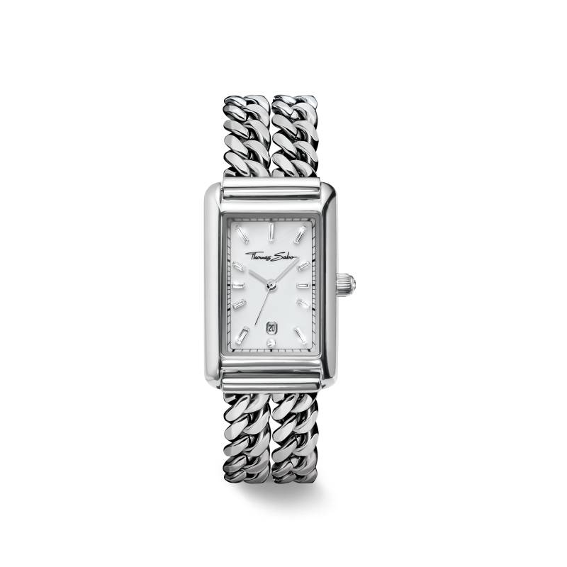Thomas Sabo Damenuhr Elegance rechteckig silberfarben silberfarben WA0428-201-201-22 MM von Thomas Sabo