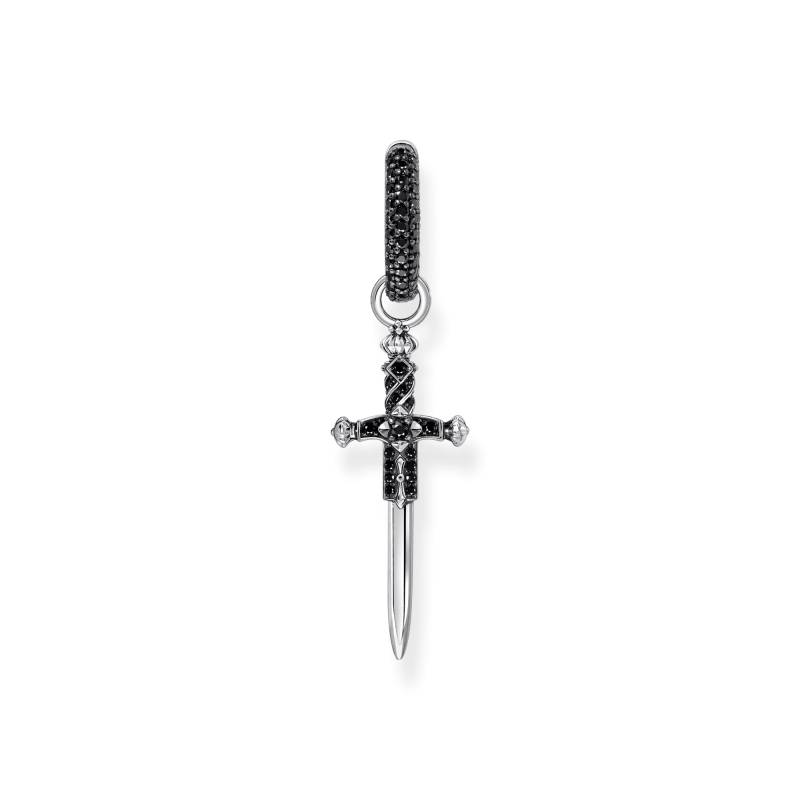 Thomas Sabo Einzel-Creole Schwert mit schwarzen Steinen Silber geschwärzt schwarz CR736-643-11 von Thomas Sabo
