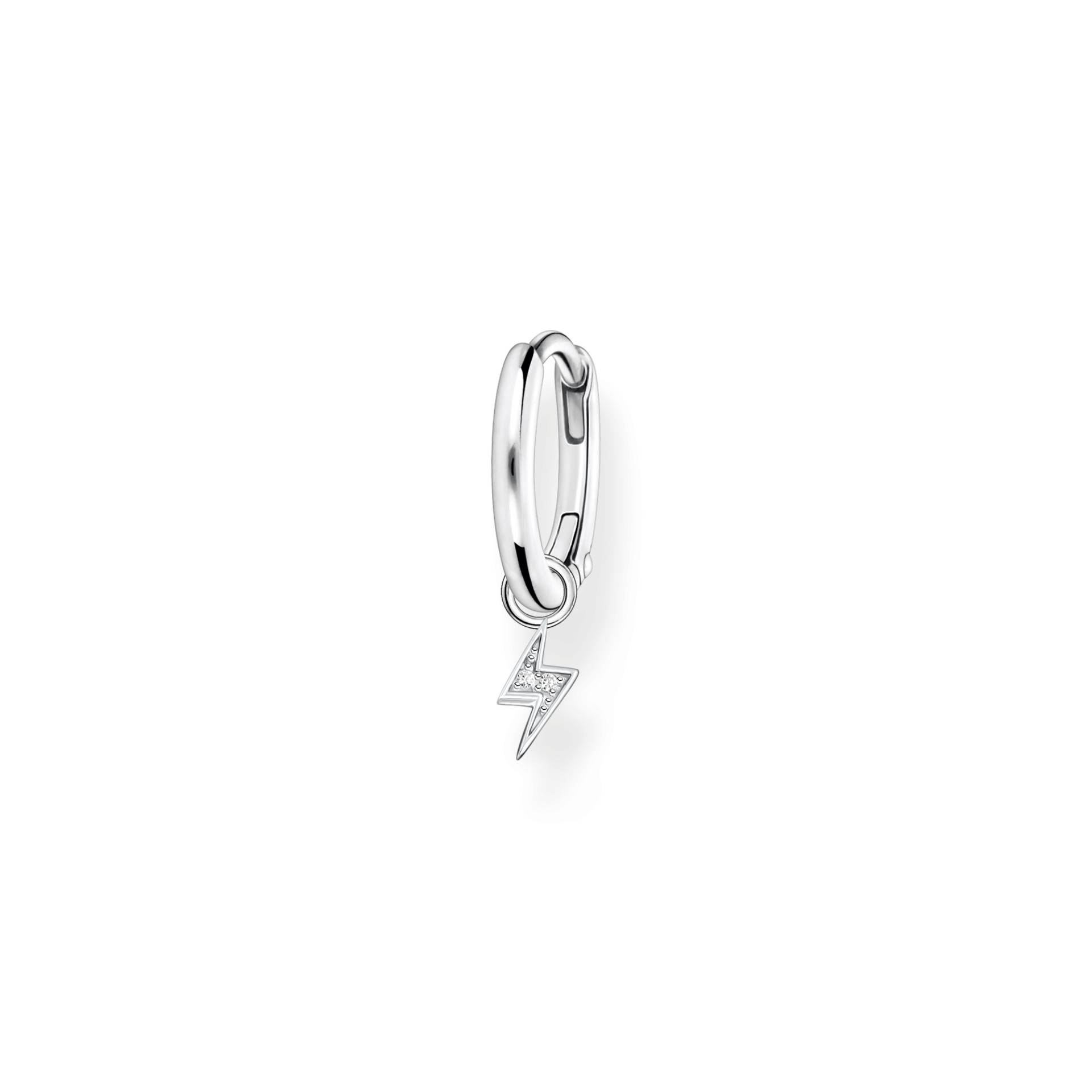 Thomas Sabo Einzel Creole mit Blitz Anhänger silber weiß CR705-051-14 von Thomas Sabo