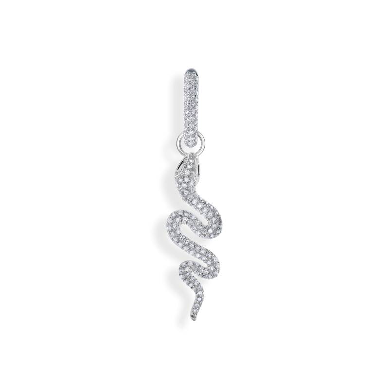 Thomas Sabo Einzel-Creole mit Schlangen-Anhänger und weißen Steinen Silber weiß CR735-041-14 von Thomas Sabo