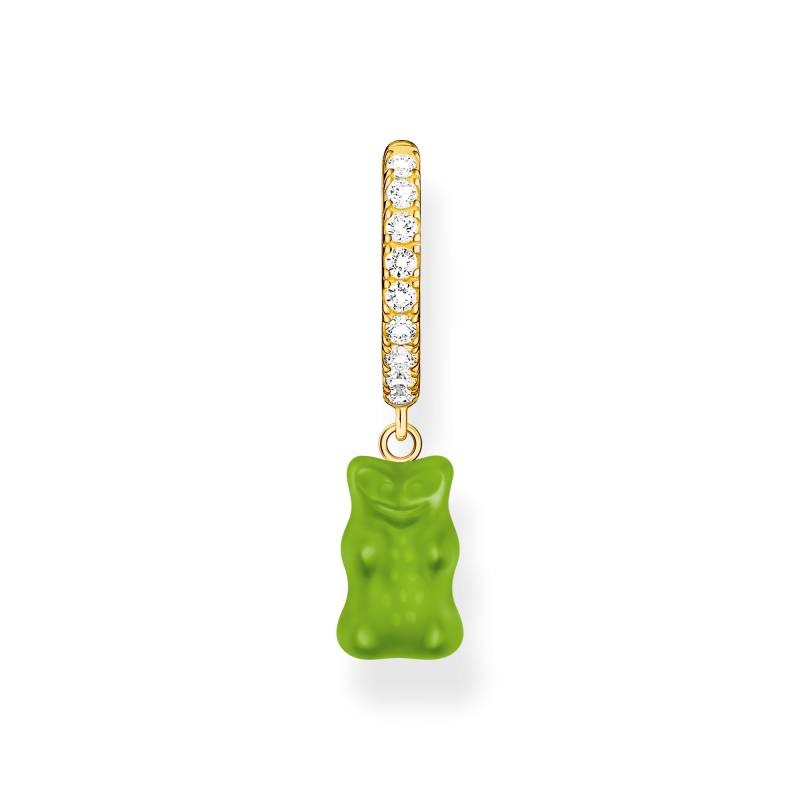 Thomas Sabo Einzel-Creole mit grünem Goldbären-Anhänger und Steinen vergoldet grün CR726-414-6 von Thomas Sabo