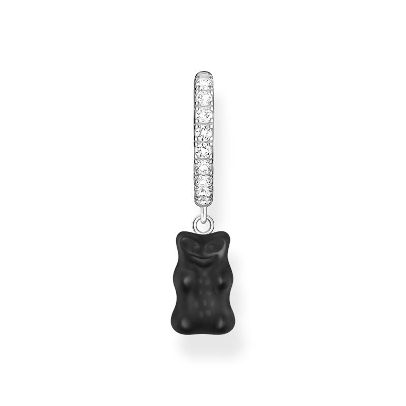 Thomas Sabo Einzel-Creole mit schwarzem Goldbären-Anhänger Silber schwarz CR726-052-11 von Thomas Sabo