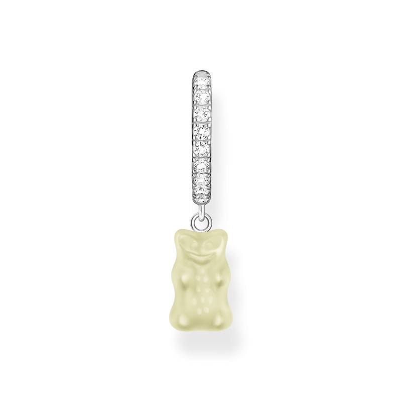 Thomas Sabo Einzel-Creole mit weißem Goldbären-Anhänger und Steinen Silber weiß CR726-052-14 von Thomas Sabo