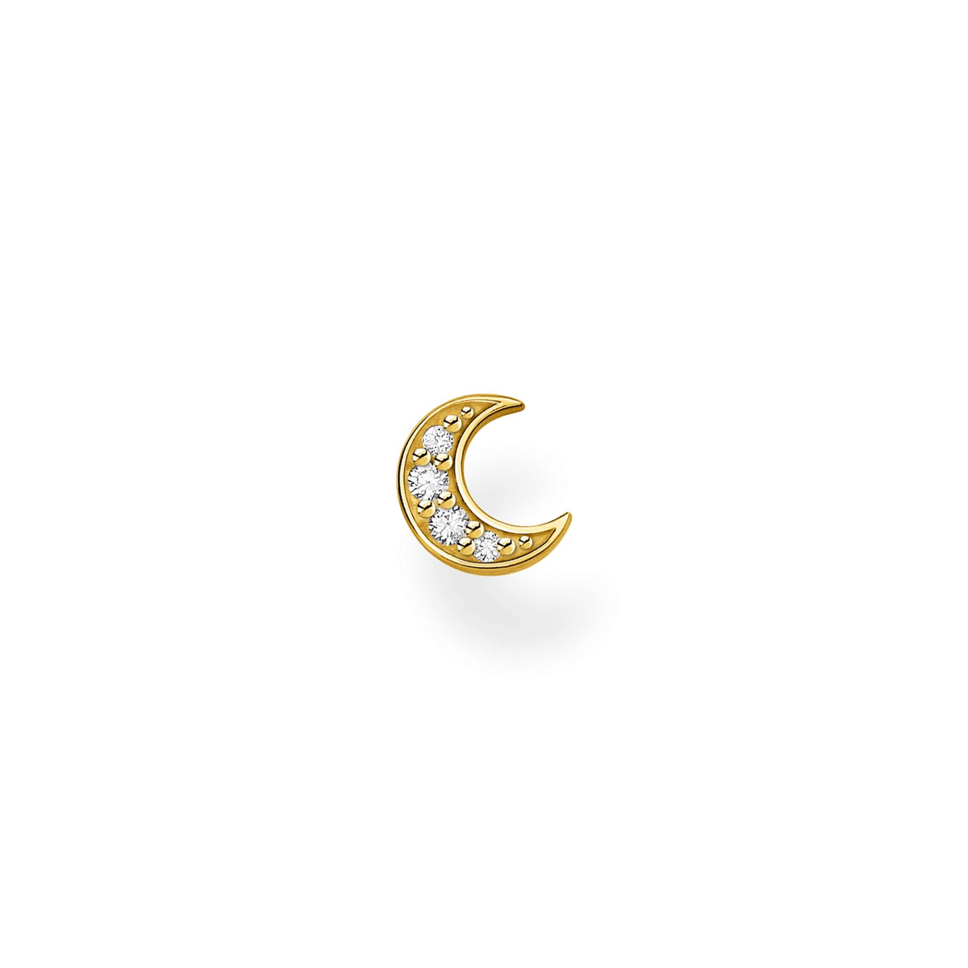 Thomas Sabo Einzel Ohrstecker Mond Pavé gold weiß H2133-414-14 von Thomas Sabo