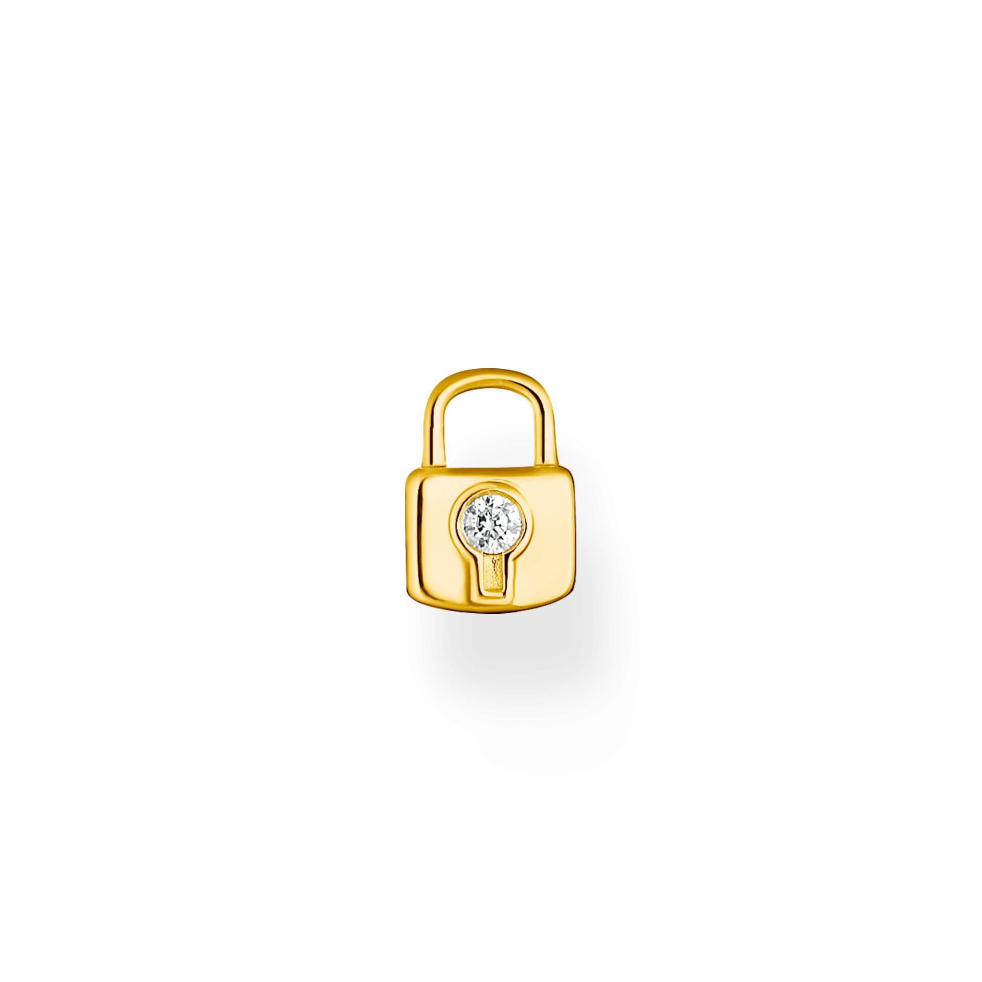 Thomas Sabo Einzel Ohrstecker Schloss gold weiß H2219-414-14 von Thomas Sabo