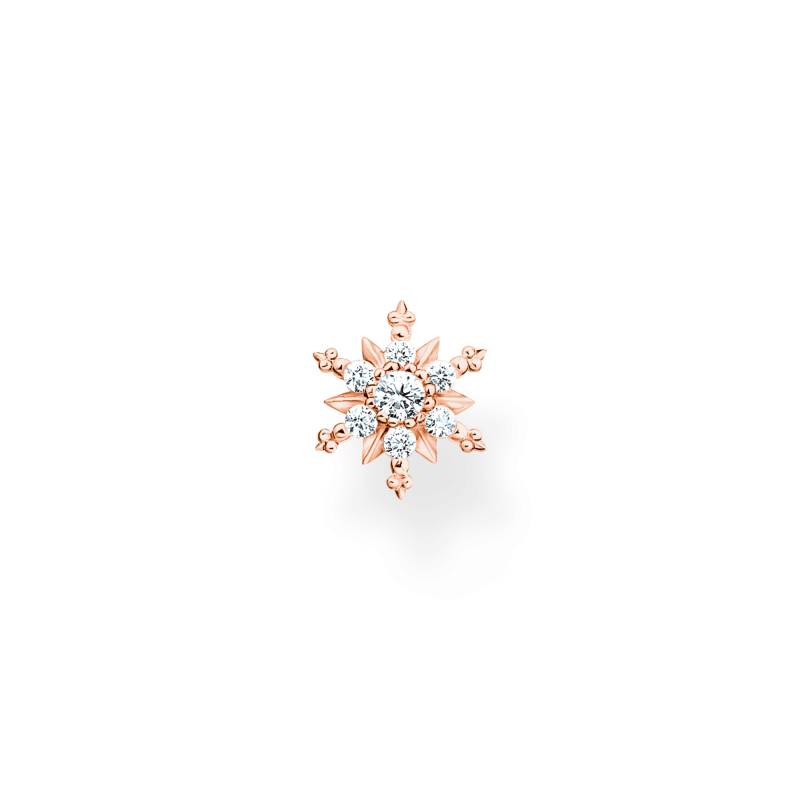 Thomas Sabo Einzel Ohrstecker Schneeflocke mit weißen Steinen roségold weiß H2260-416-14 von Thomas Sabo