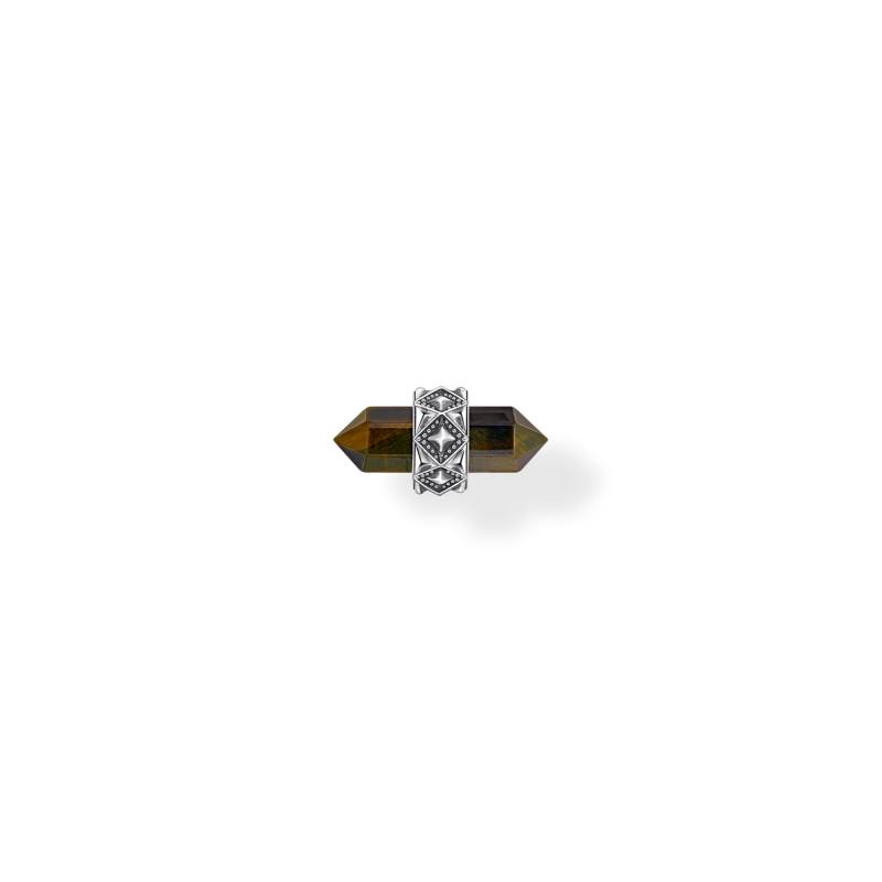 Thomas Sabo Einzel-Ohrstecker mit goldblauem Tigerauge Silber geschwärzt blau H2282-826-1 von Thomas Sabo