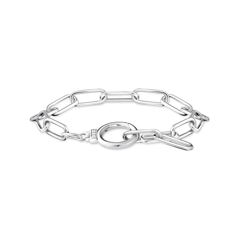 Thomas Sabo Gliederarmband mit Ringverschluss und weißen Steinen Silber weiß A2133-051-14-L19 von Thomas Sabo