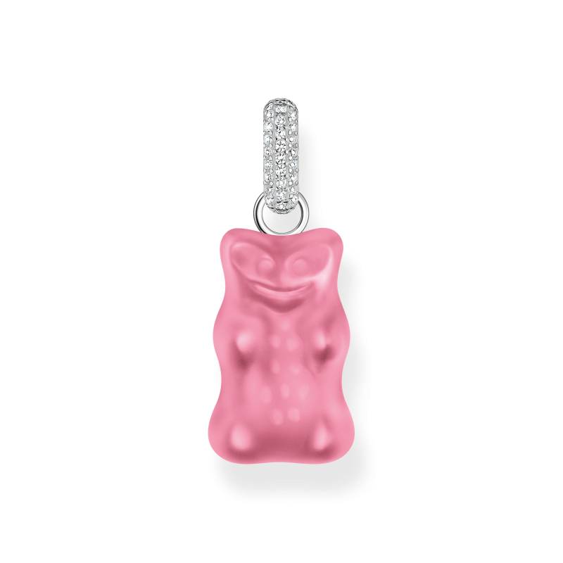 Thomas Sabo Großer Anhänger mit pinkem Goldbären und Steinen Silber pink PE967-052-9 von Thomas Sabo