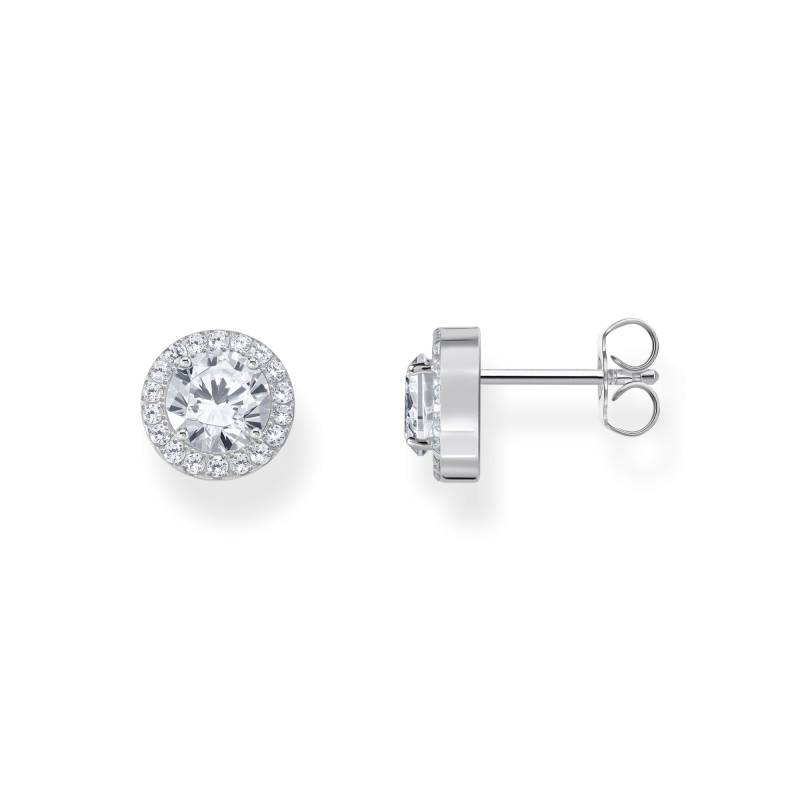 Thomas Sabo Halo-Ohrstecker mit weißem Stein im Brillantschliff Silber weiß H2304-051-14 von Thomas Sabo