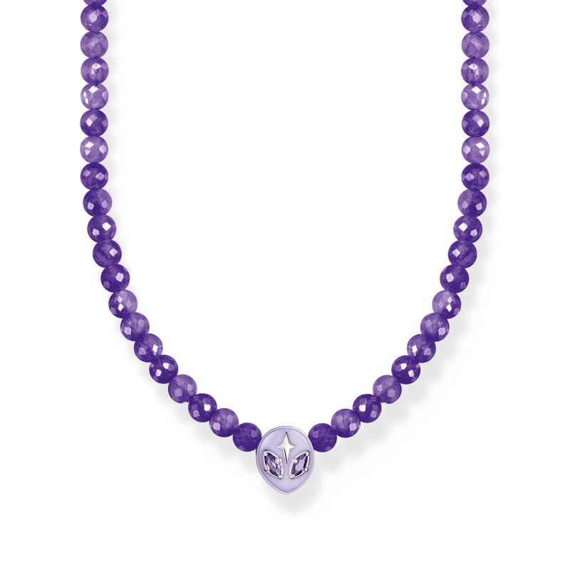 Thomas Sabo Kette Beads mit Alienkopf und violetter Kaltemaille Silber violett KE2199-041-13-L42V von Thomas Sabo