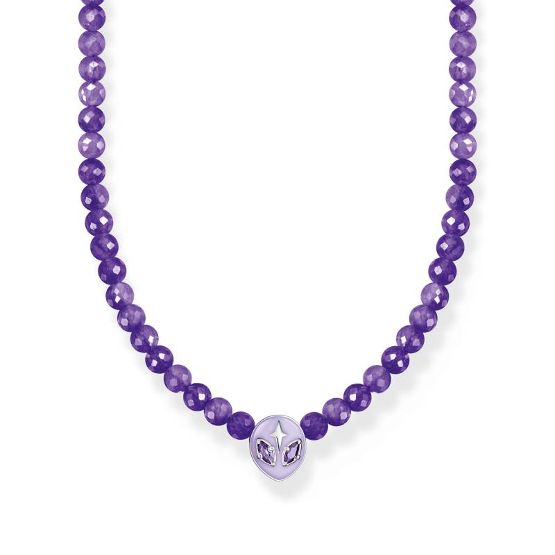 Thomas Sabo Kette Beads mit Alienkopf und violetter Kaltemaille Silber violett KE2199-041-13-L42V von Thomas Sabo