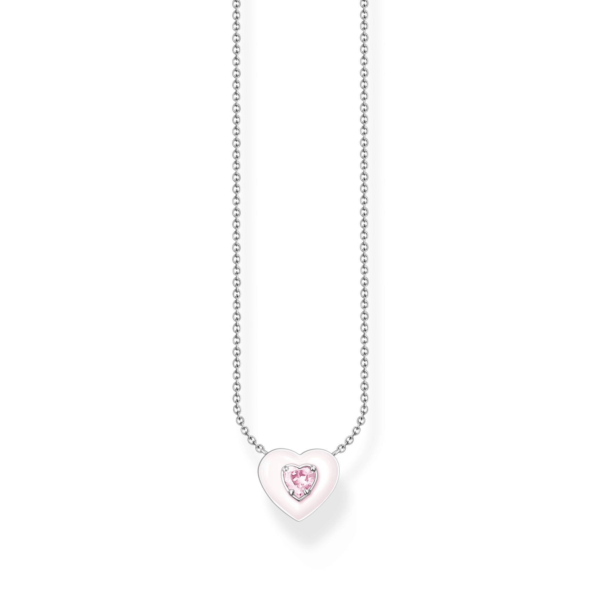 Thomas Sabo Kette Herz mit pinkem Stein Silber pink KE2184-041-9-L45V von Thomas Sabo