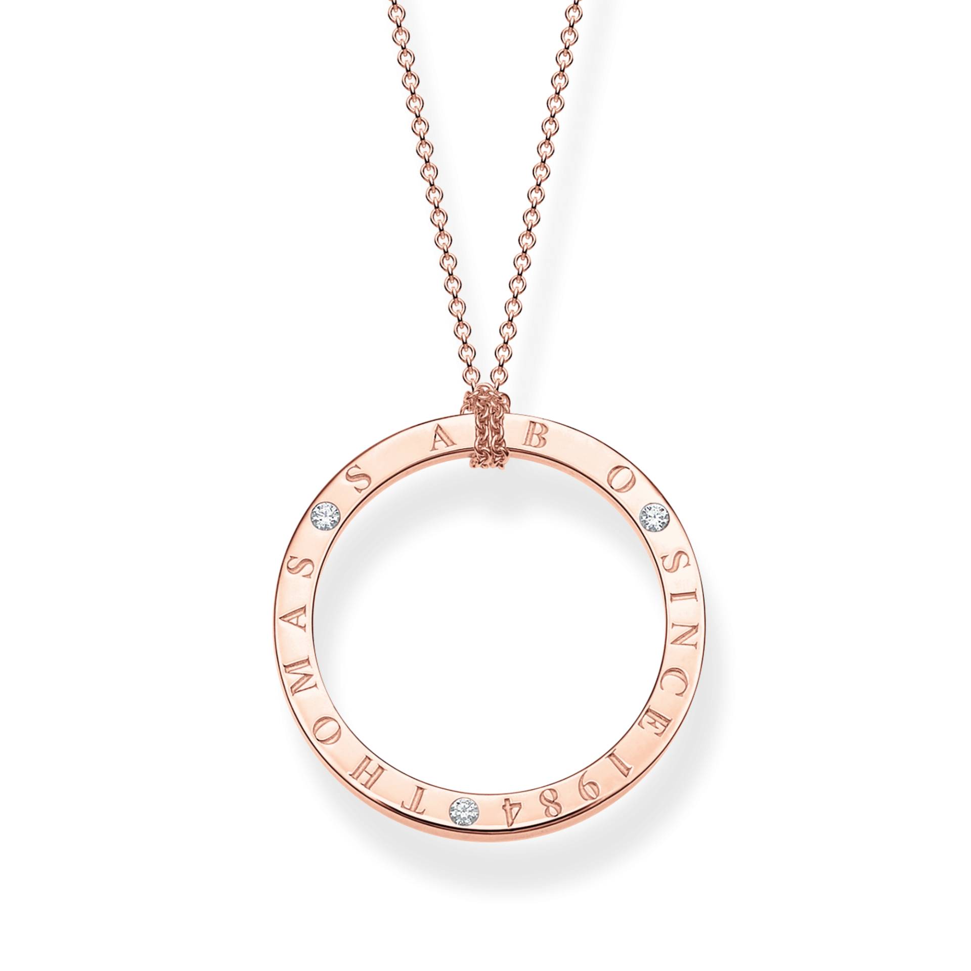 Thomas Sabo Kette Kreis mit weißen Steinen rosévergoldet weiß KE1877-416-14-L90 von Thomas Sabo