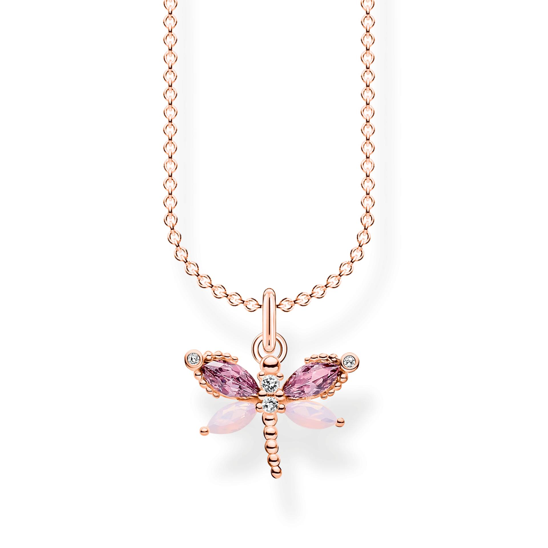 Thomas Sabo Kette Libelle mit Steine roségold mehrfarbig KE2096-321-7-L45V von Thomas Sabo