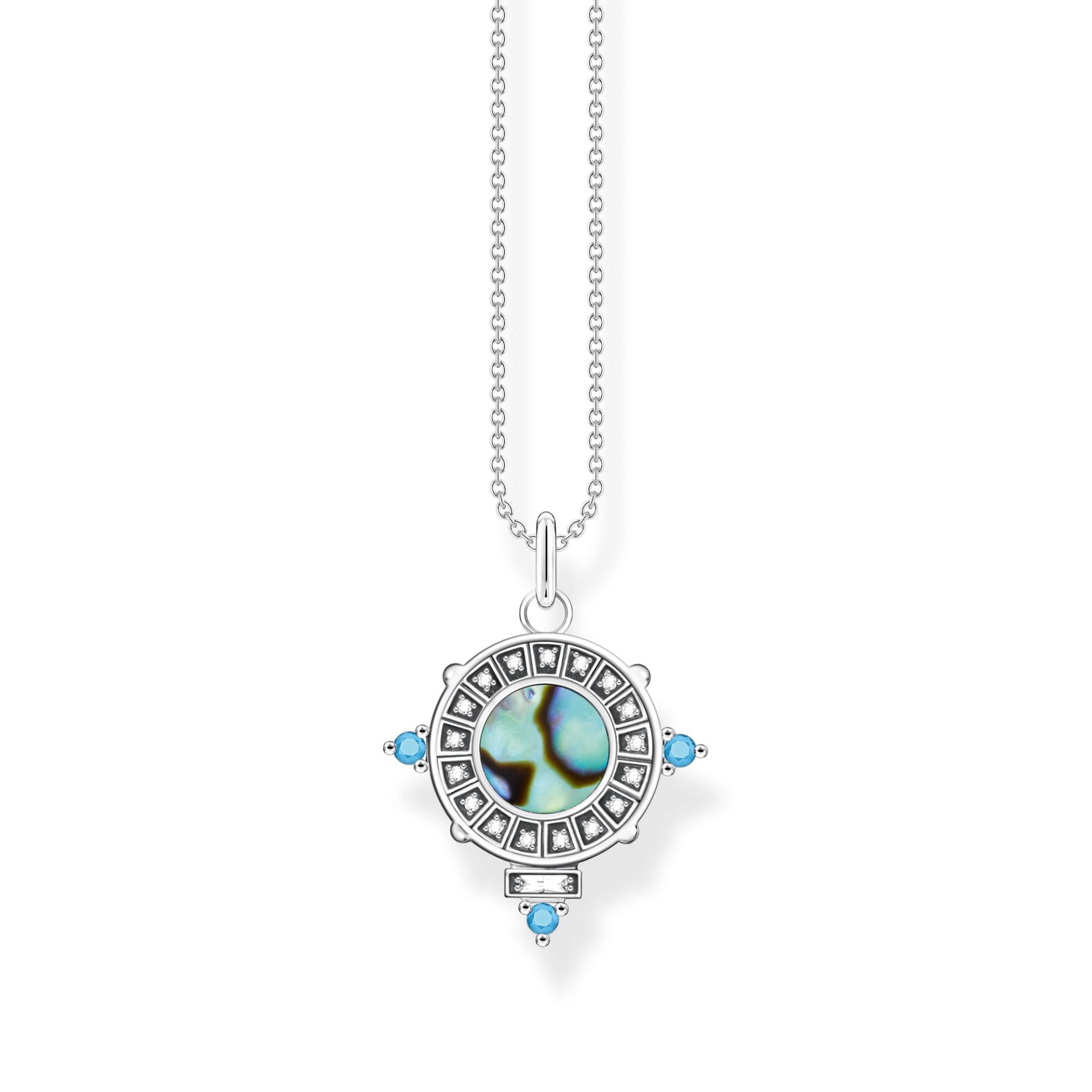 Thomas Sabo Kette Schlange mit Abalone-Perlmutt Silber türkis KE2177-992-17-L45V von Thomas Sabo