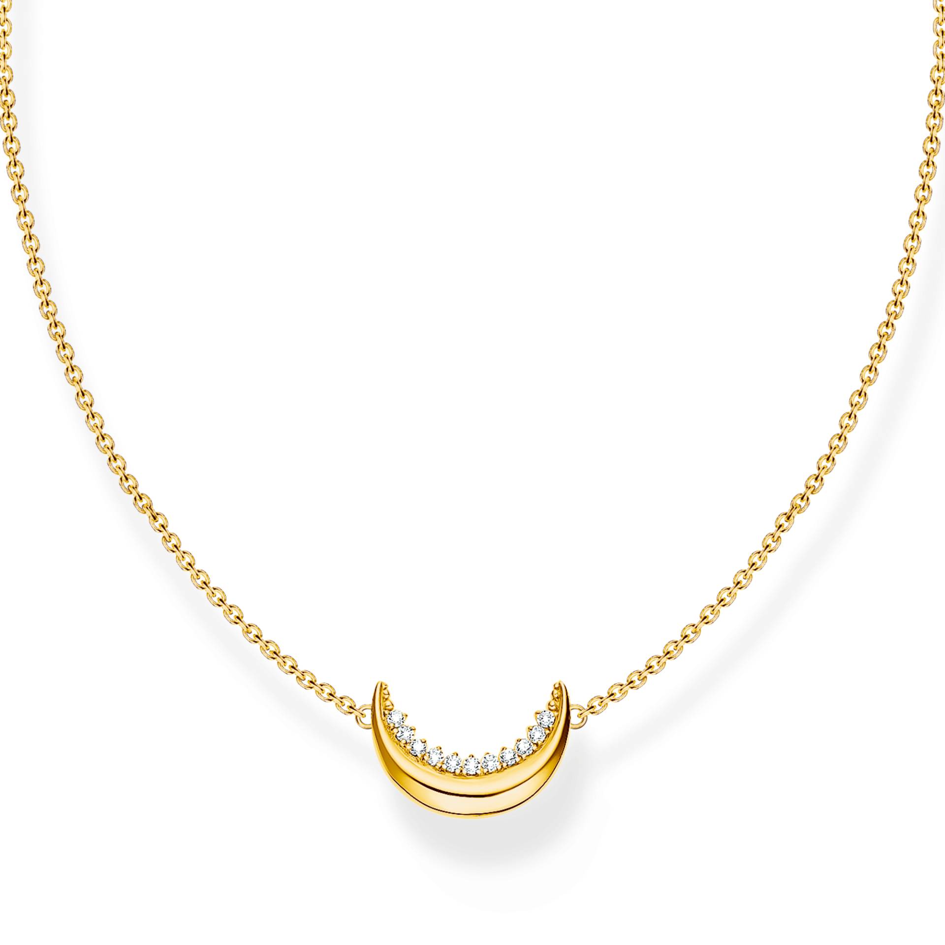 Thomas Sabo Kette mit Mond-Anhänger Moon Romance vergoldet weiß KE2299-414-14-L45V von Thomas Sabo