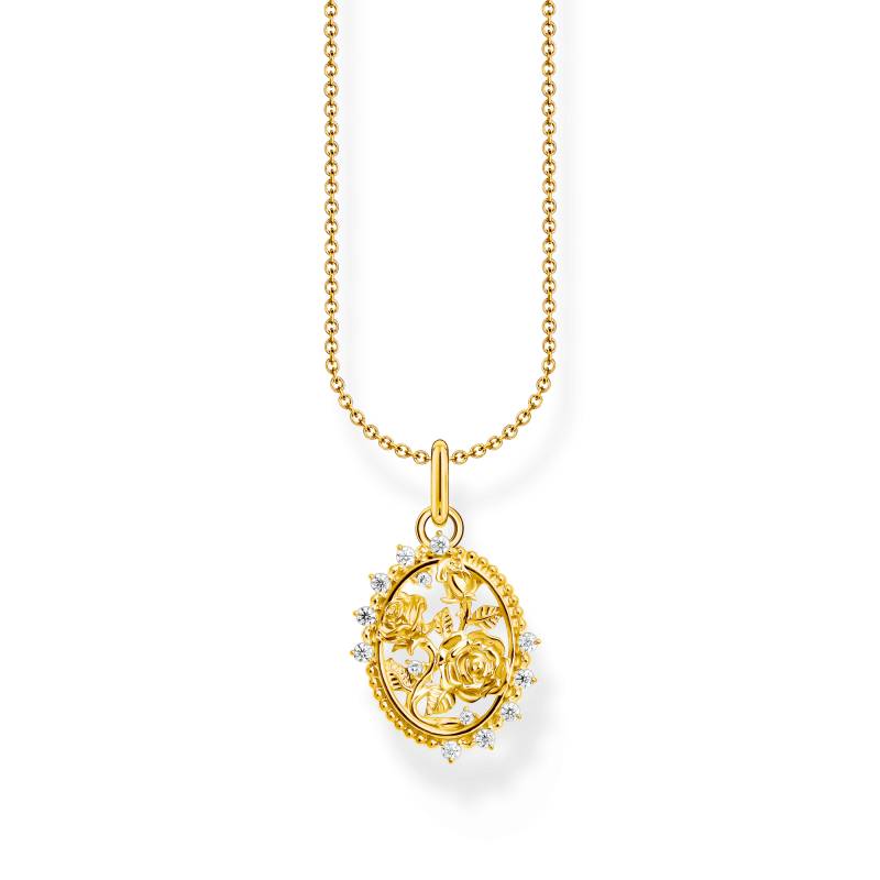 Thomas Sabo Kette mit Anhänger Roses Romance vergoldet weiß KE2301-414-14-L45V von Thomas Sabo