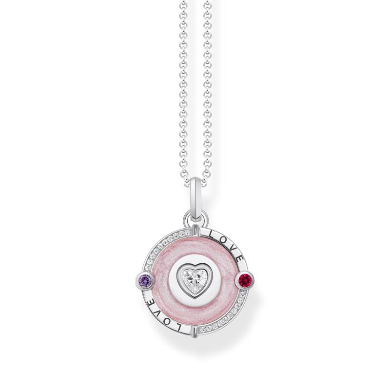 Thomas Sabo Kette mit Anhänger rosa und herzförmigem Stein Silber pink KE2201-390-9-L45V von Thomas Sabo