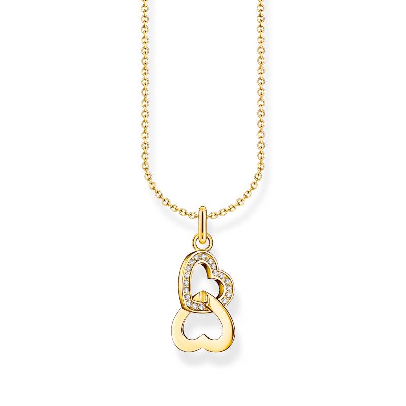 Thomas Sabo Kette mit Anhänger verschlungene Herzen vergoldet weiß KE2267-414-14-L45V von Thomas Sabo