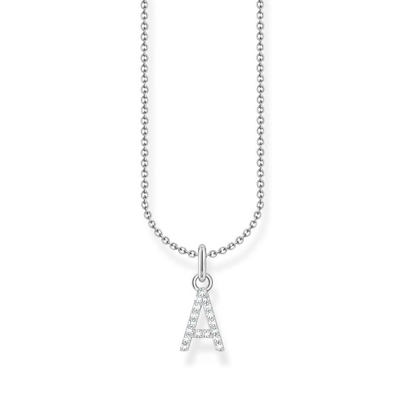 Thomas Sabo Kette mit Buchstaben-Anhänger A Silber weiß KE2240-051-14-L45V von Thomas Sabo