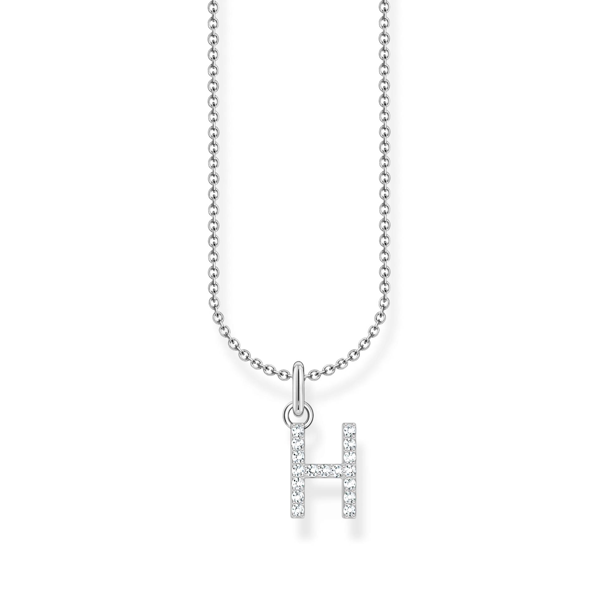 Thomas Sabo Kette mit Buchstaben-Anhänger H Silber weiß KE2247-051-14-L45V von Thomas Sabo