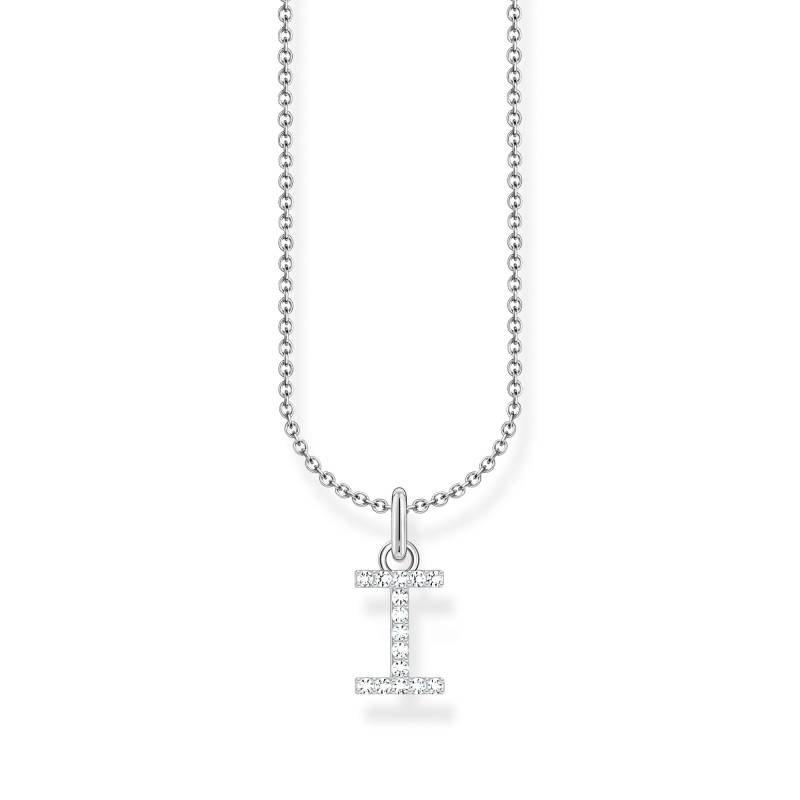 Thomas Sabo Kette mit Buchstaben-Anhänger I Silber weiß KE2248-051-14-L45V von Thomas Sabo
