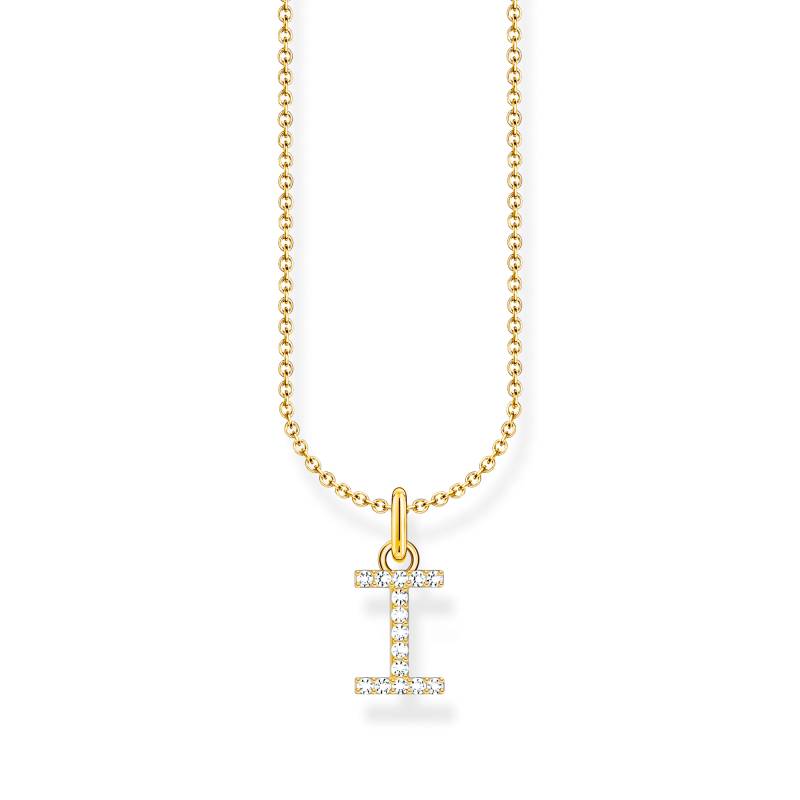 Thomas Sabo Kette mit Buchstaben-Anhänger I vergoldet weiß KE2248-414-14-L45V von Thomas Sabo