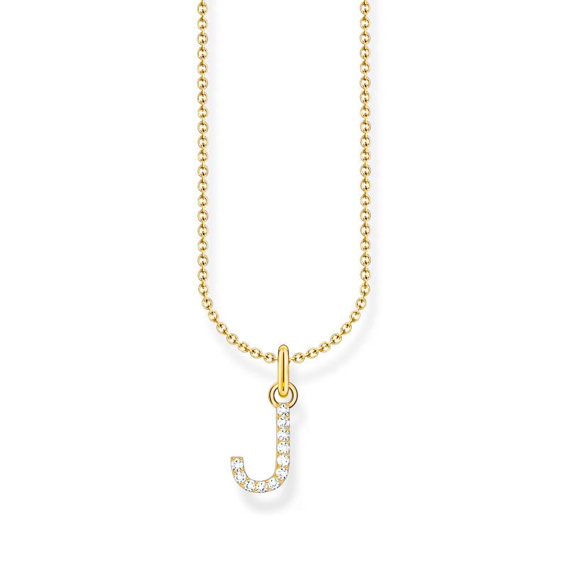 Thomas Sabo Kette mit Buchstaben-Anhänger J vergoldet weiß KE2249-414-14-L45V von Thomas Sabo