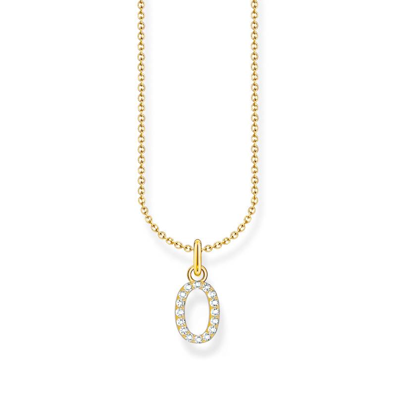 Thomas Sabo Kette mit Buchstaben-Anhänger O vergoldet weiß KE2254-414-14-L45V von Thomas Sabo