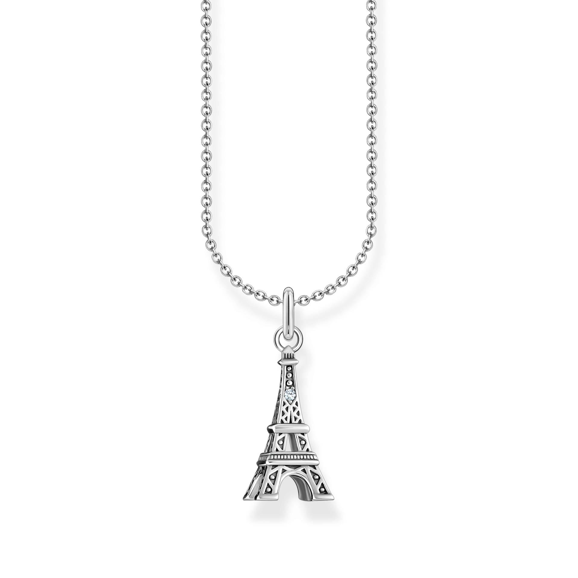Thomas Sabo Kette mit Eiffelturm-Anhänger Silber weiß KE2236-643-14-L45V von Thomas Sabo