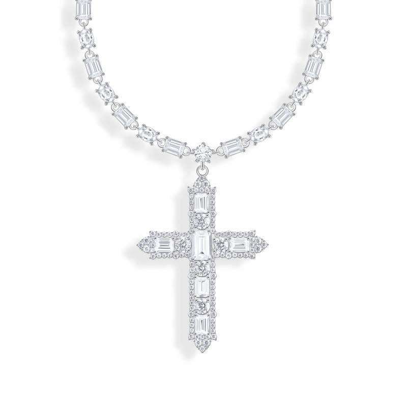 Thomas Sabo Kette mit Kreuzanhänger und weißen Steinen Silber weiß KE2270-051-14-L45V von Thomas Sabo